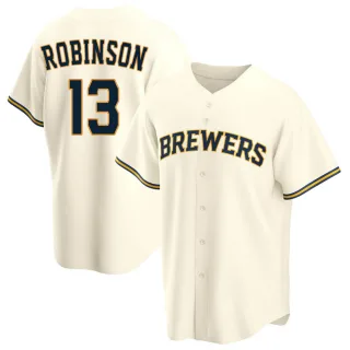 Milwaukee Brewers Home Replica Team Jersey Cream Mlb - Dingeas