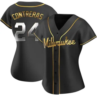 Youth Willy Adames Milwaukee Brewers Replica Navy Alternate Jersey